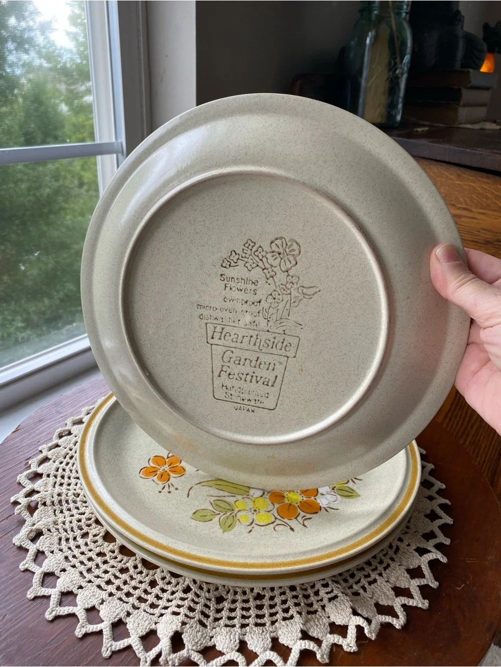 Vintage Japan Hearthside Sunshine Floral Patterned Dinner Plates Set of 3 EUC